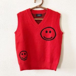 Cider Y2K Smiley Face Sweater Vest S